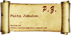 Peits Zebulon névjegykártya